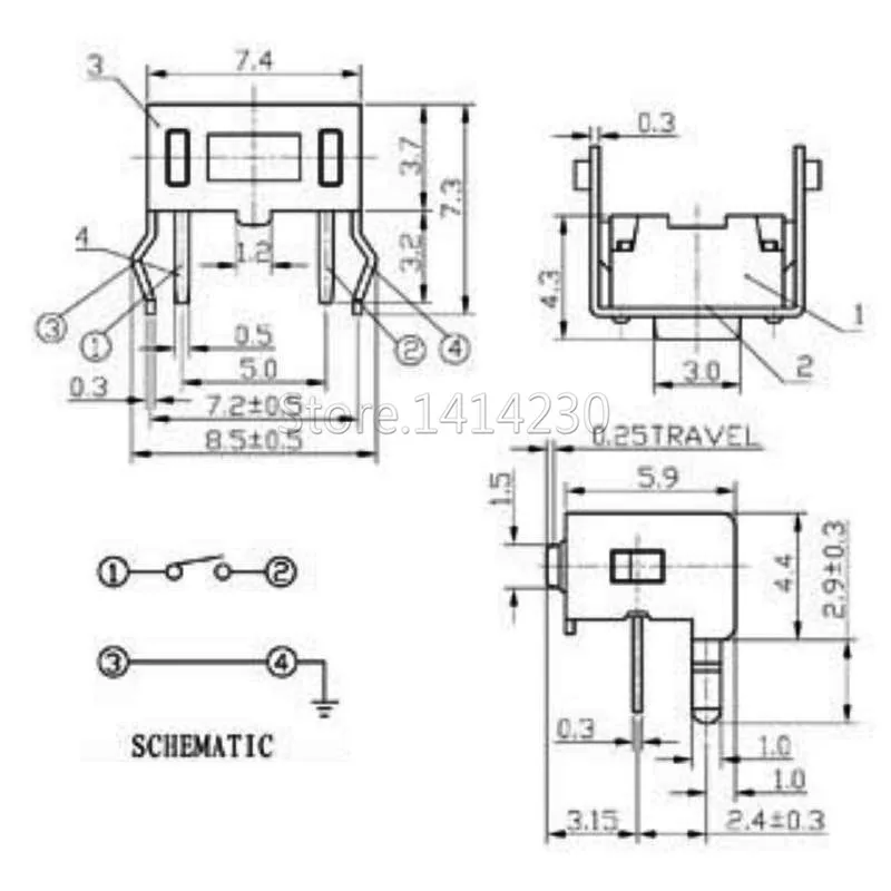 20Pcs Tact Switch 3*6*4.3mm with Bracket Tactile Push Button Switches 3x6x4.3mm Micro Switch