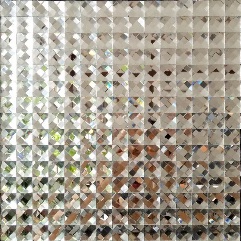 

20mm Seamless 13 beveled Shiny Silver Color Diamond Mirror Glass Mosaic Tile, DIY Showroom Display Cabinet Bathroom Shower Wall