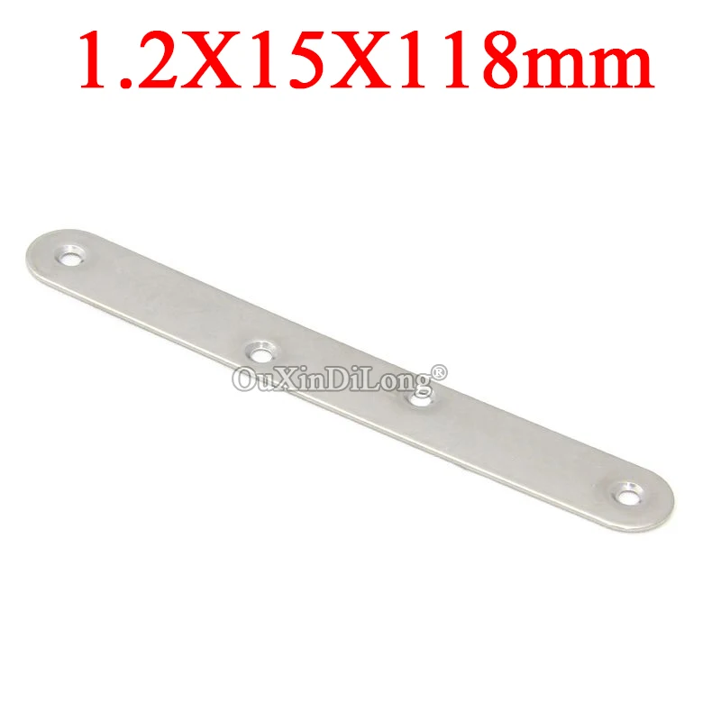 

100PCS Stainless Steel Flat Straight Corner Braces 15X118 Furniture Splicing Fixed Brackets Board Frame Shelf Connecting Fitting