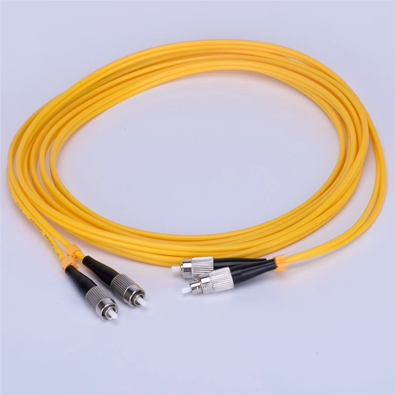 fiber patchcord FC-FC DX 6-10MTR duplex SM 9/125um 3.0mm yellow cable ftth optical fibre jumper DX IL 0.3dB free shipping 20pcs