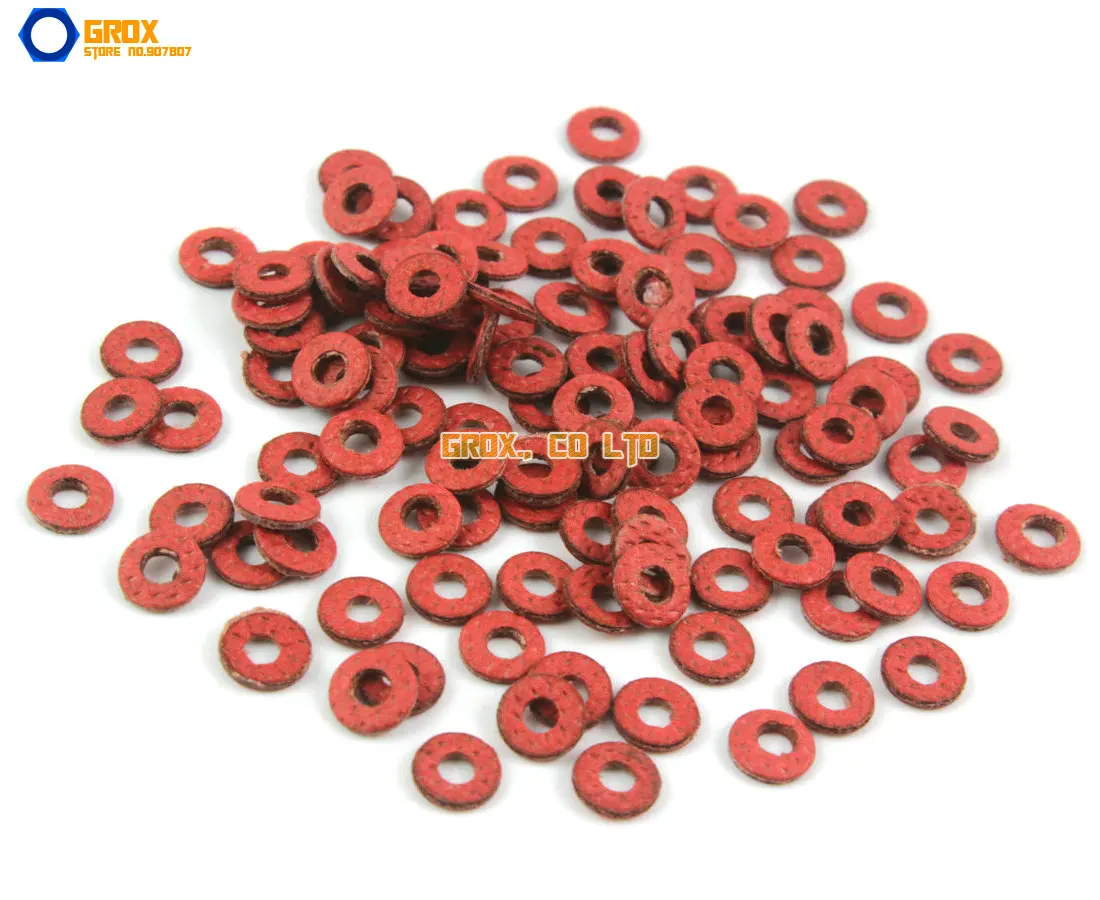 

4000 Pieces M2*5*0.8mm Red Paper Washer Insulation Washer