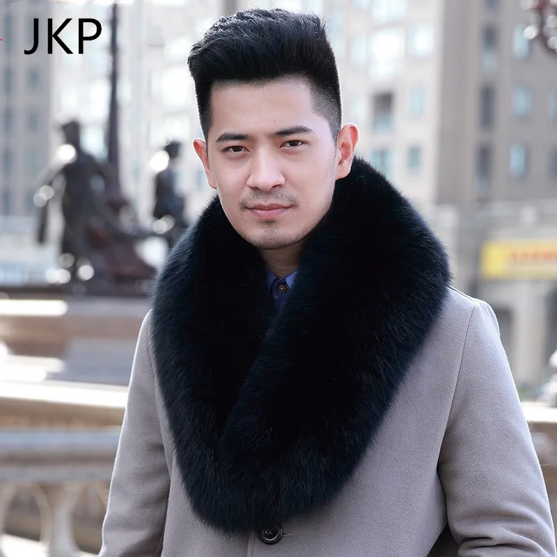 winter new men's real big Luxury  fox fur square collar bib real fur warm big fur Warm collar fur collar multifunction  Shawl