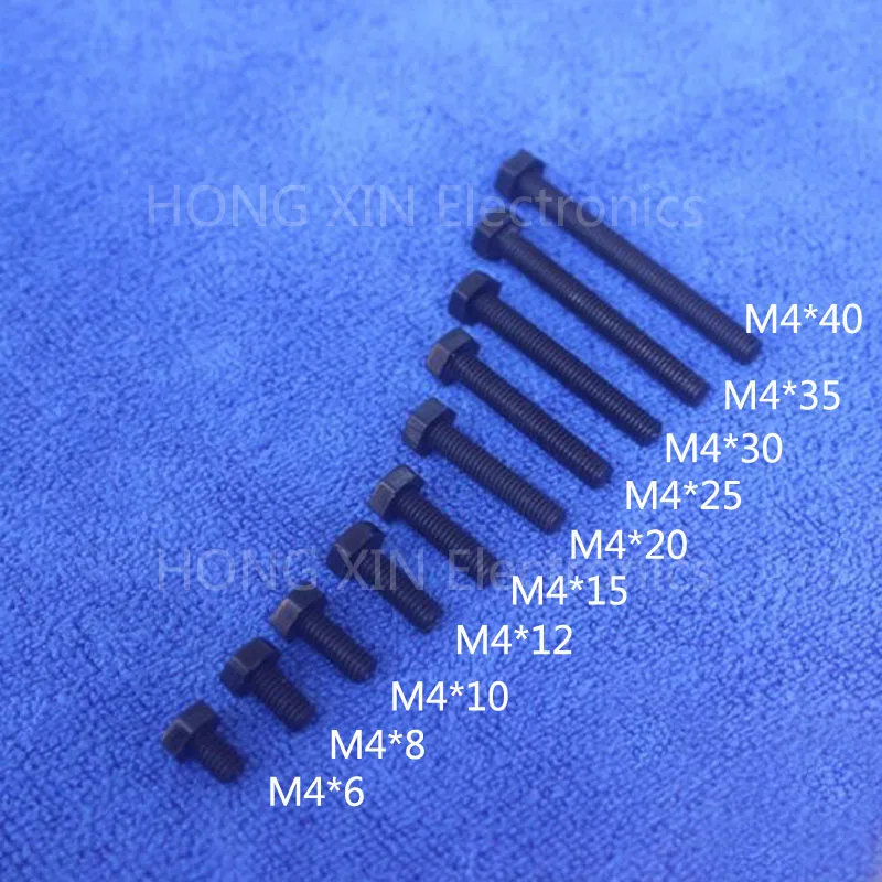 M4*6/8/10/12/15/20/25/30/35/40 black 1pcs Hexagonal nylon Screws plastic Insulation bolts brand new PC/board DIY hobby screw