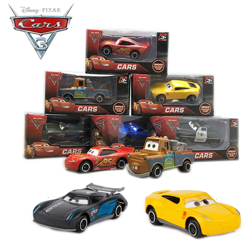 1:64 Disney Pixar Cars 3 Metal Lightning McQueen Black Storm Jackson Curz Daniel Mater Car Toys Kids Birthday Christmas Gift