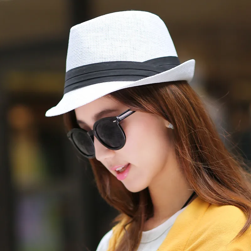 wholesale 2018 New Fashion women men  Sun Hat For Boys Summer Caps Casual Straw Caps Children Solid Colors Bonnet girl Hats