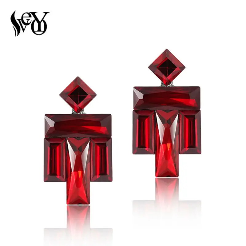 VEYO  Trend Crystal Stud Earrings for Woman Geometry Stud Earrings Fashion Jewelry Gift