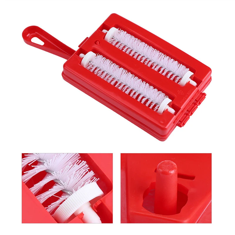 1PC Plastic Dual Brush Cleaner Collector Roller Random Color Handheld Carpet Table Crumb Sweeper Home Cleaning Tools