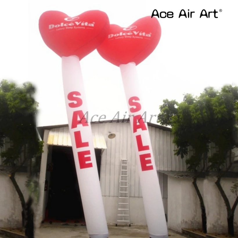 Wonderful happiness inflatable heart with logo,inflatable waving tube dancer,waving heart for Valentine's day party/advertising