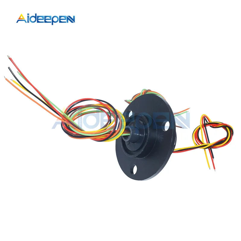 AC 220V 22mm 250Rpm 6 Wire 6 Conductors Capsule Compact Slip Ring For CCTV Monitor Electrical Test Equipment