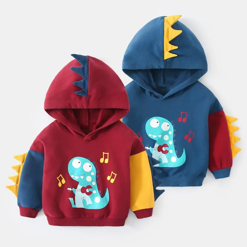 COOTELILI Autumn Winter Cute Kids Dinosaur Hoodies Children's Girls Boys Hooded Sweatshirts Clothes Outfits Tops 90-130cm