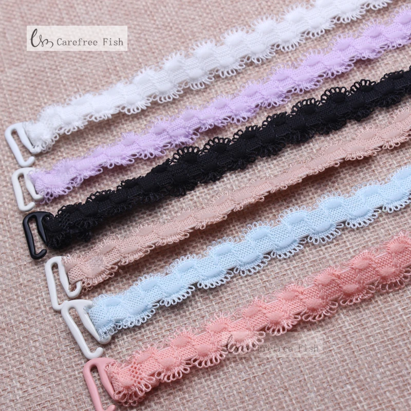 1cm New Wide Bra Straps Sexy Decorative Border Women's Bra Straps Baldric Adjustable Intimates Accessories 1 Pair Carefree Fish