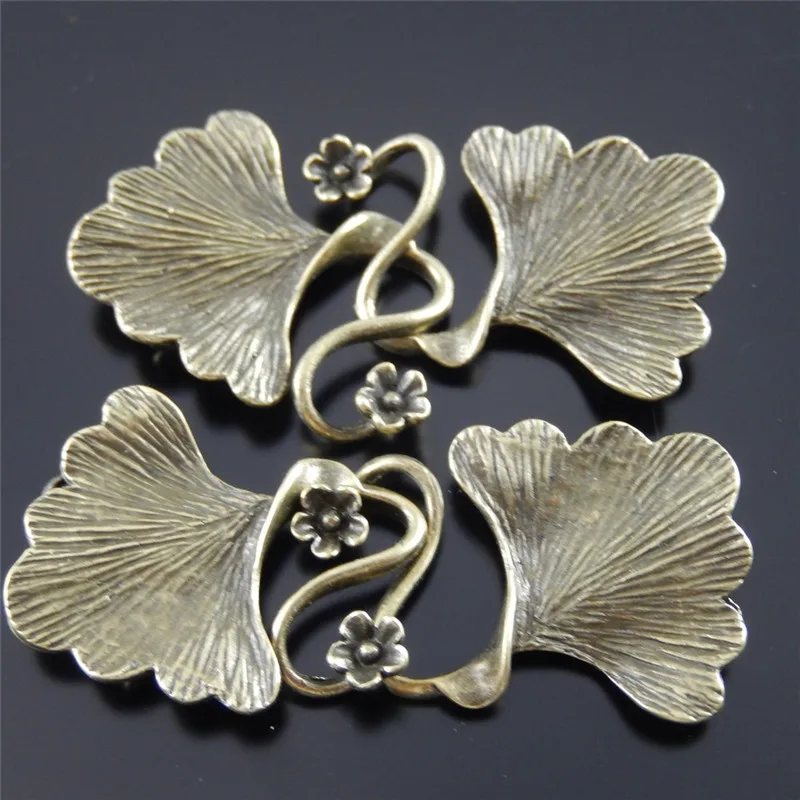 (8Pieces) Retro Bronze Tone Copper Ginkgo Leaves Necklace Pendant Bracelet Charms 29*26mm  Women Bohemia Jewelry Findings  04625