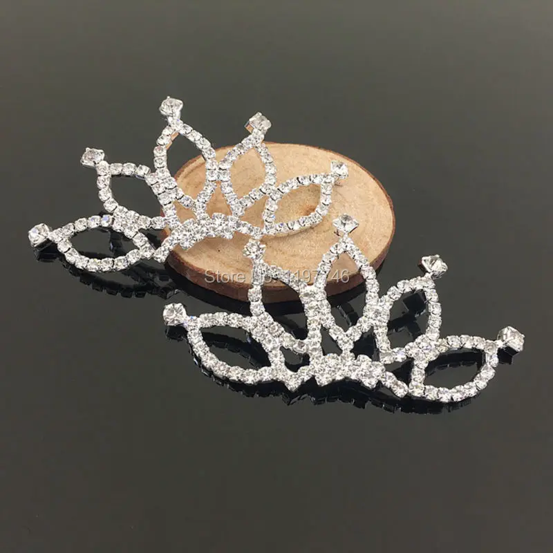 Crown Decorations for Embellishments 73mm Rhinestone Decoration for girls Crystal Decoration Buttons for Wedding Accessories