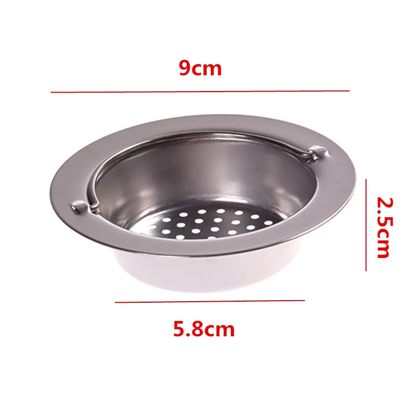 1PC Stainless Steel Kitchen Sink Strainer Sewer Bathroom Shower Hair Filter Basket Anti-Blocking Cleaning Accessories