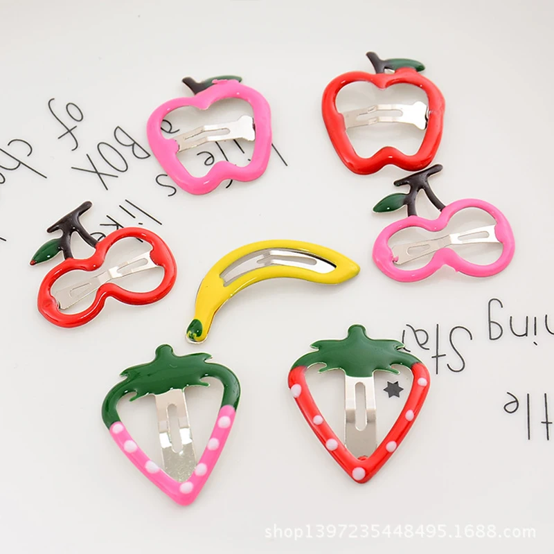 Newly Candy Color Girls Hairpin BB Clips Snap Band Hairpins Kids Hair Accessories Fruit Colorful Children Headwear