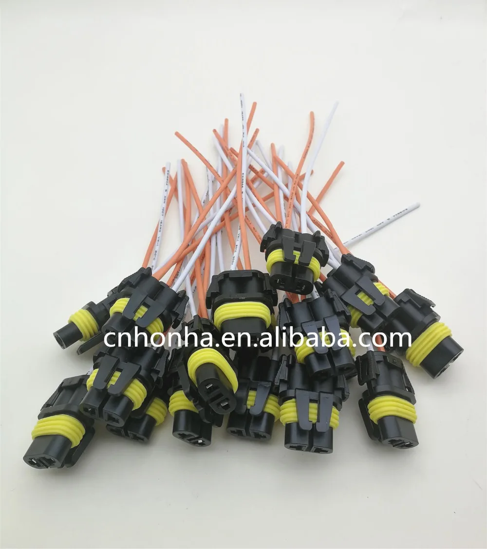 

Free shipping 10/20/50pcs 2.8mm black 2 way female automotive connector pigtail for Delphi wiring connector