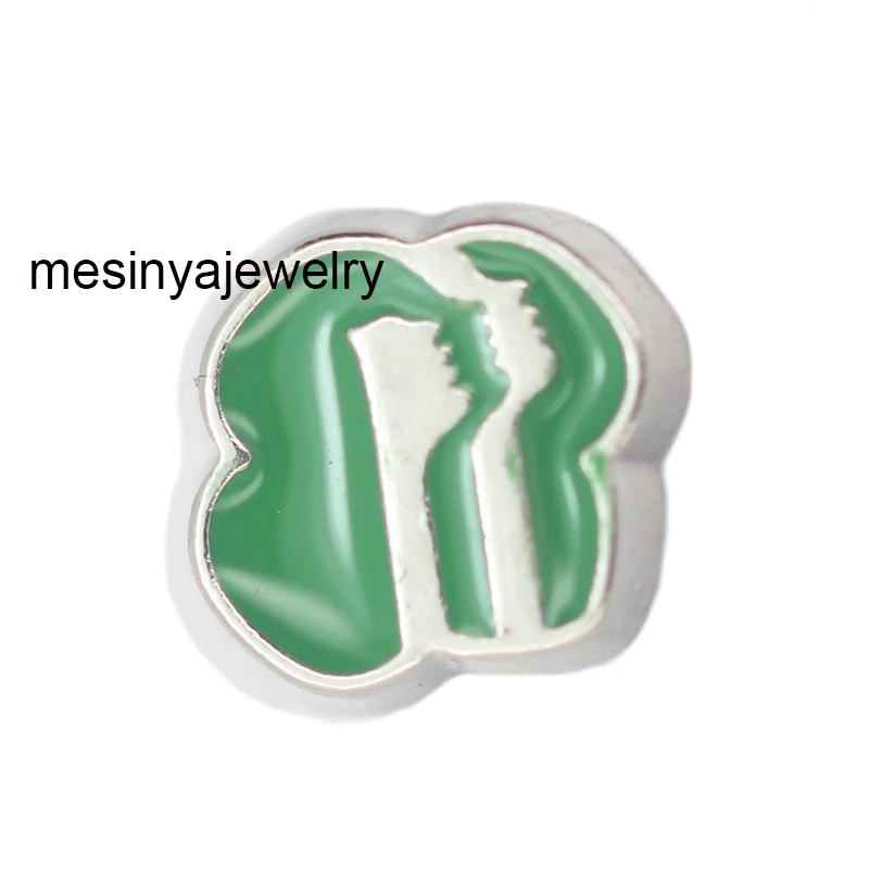 10pcs  Girl  Green Color Scouts Custom Floating Charms for Glass Locket