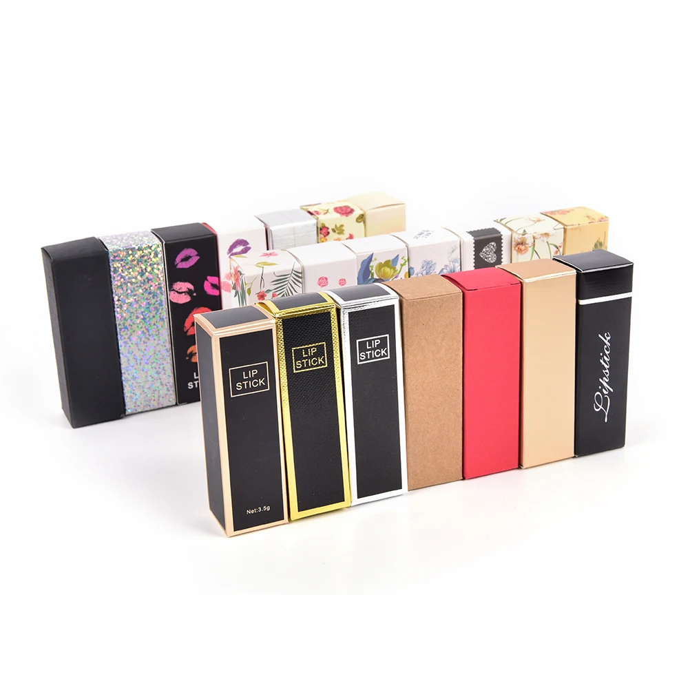 10pcs/lot 5G 5ml Lip Balm Tube Packaging Carton Box 21 colors Lipstick Tube DIY Packing box 25*25*88mm Colorful Kraft Paper Gift