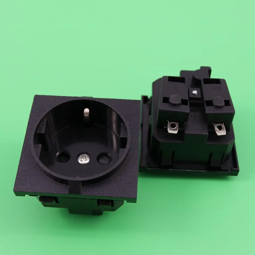 YuXi 1Pieces/lot E-08 Germany European AC Power Socket 16A 250V Korea Wiring Receptacle Power Outlet Schuko