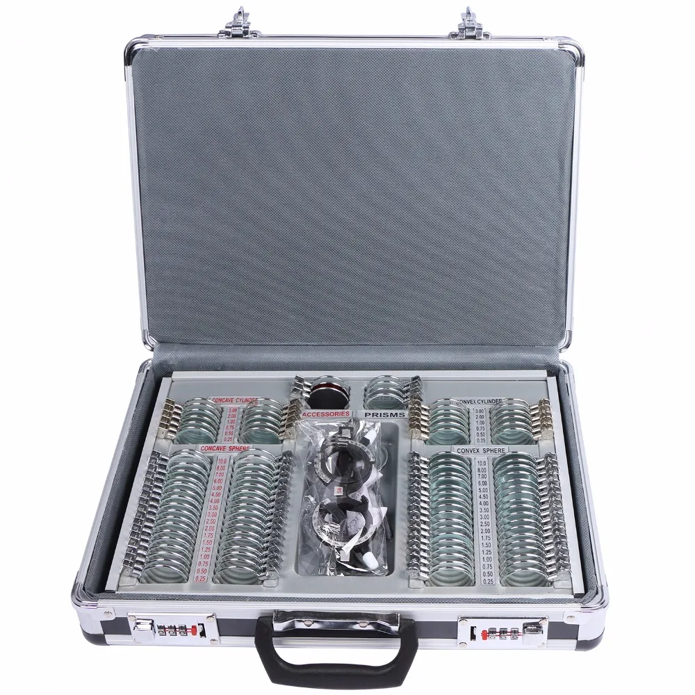 104 pcs Optical Trial Lens Set Metal Rim Aluminium Case + Free Trial Frame Gift