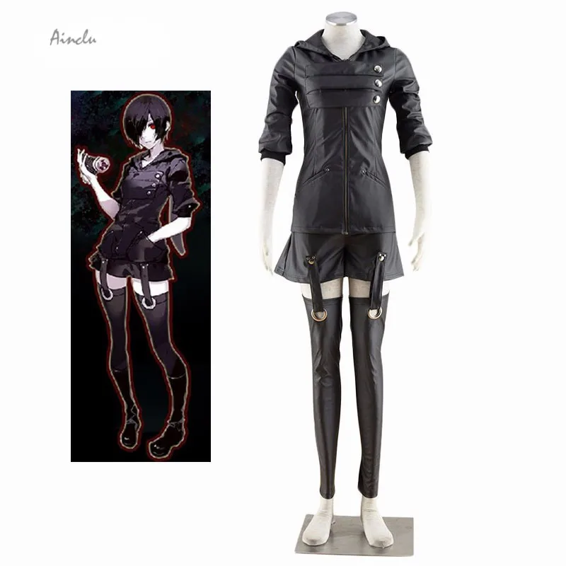 

Ainclu Tokyo Ghoul Touka Kirishima Cosplay Costume Black Uniform Customized Size