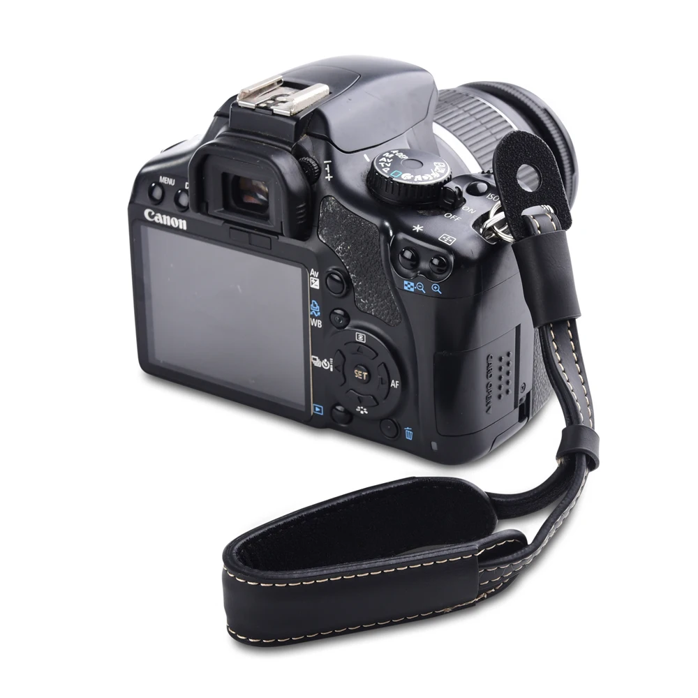 Skórzany uchwyt na nadgarstek z metalowym pierścieniem do Sony Alpha DSLR a6500 a6300 a5100 a5000 A7R2 A7R3 A7 A7C A7S A7II A7III A7M3