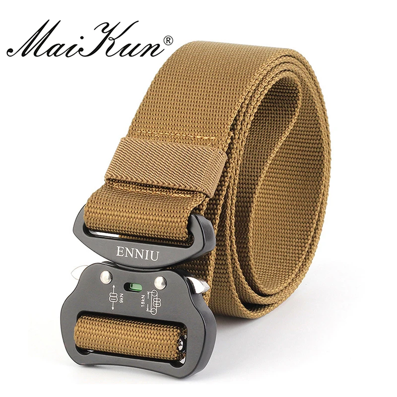 Maikun-ceinture en Nylon pour hommes, longueur 4.2CM, ceinture tactique de l'armée pour hommes, large boucle en métal