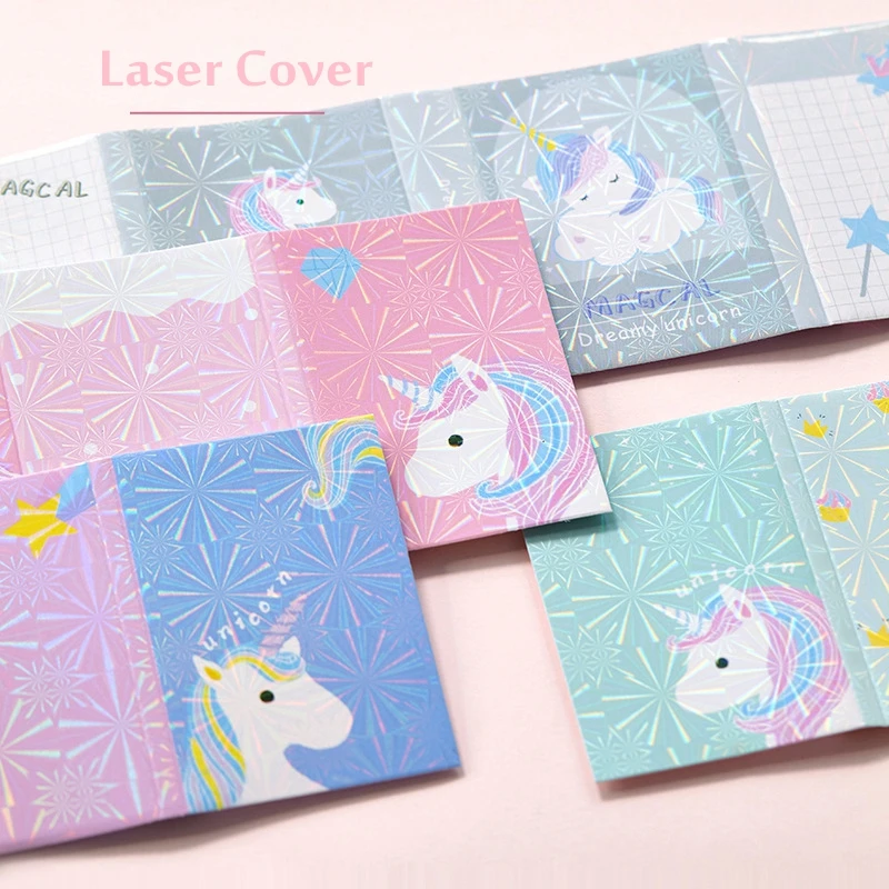 Dreamy Unicorn Memo Notepad Sticky Notes School Supplies Cute Stickers Paper Bookmarks Korean Stationery