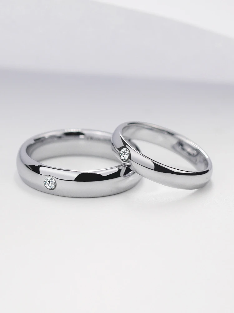 

New Silver Color High Polished 3.5mm/5mm Width Rings for Women Tungsten Anillos Wedding Rings with CZ Stones US size 5-12