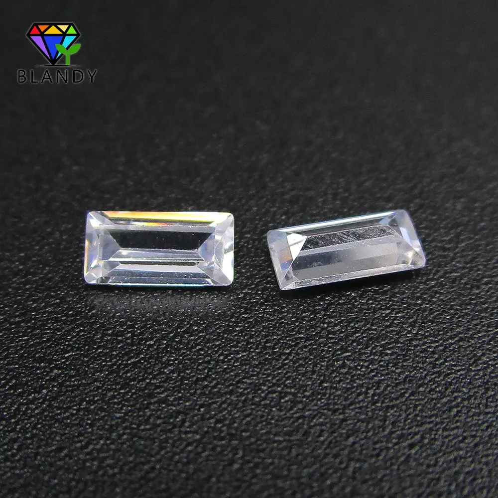 Free Shipping 2.5*5mm~7*9mm 5A Rectangle Shape Baguette Cut White Cubic Zirconia CZ Stone Loose Synthetic Gems For DIY Jewelry