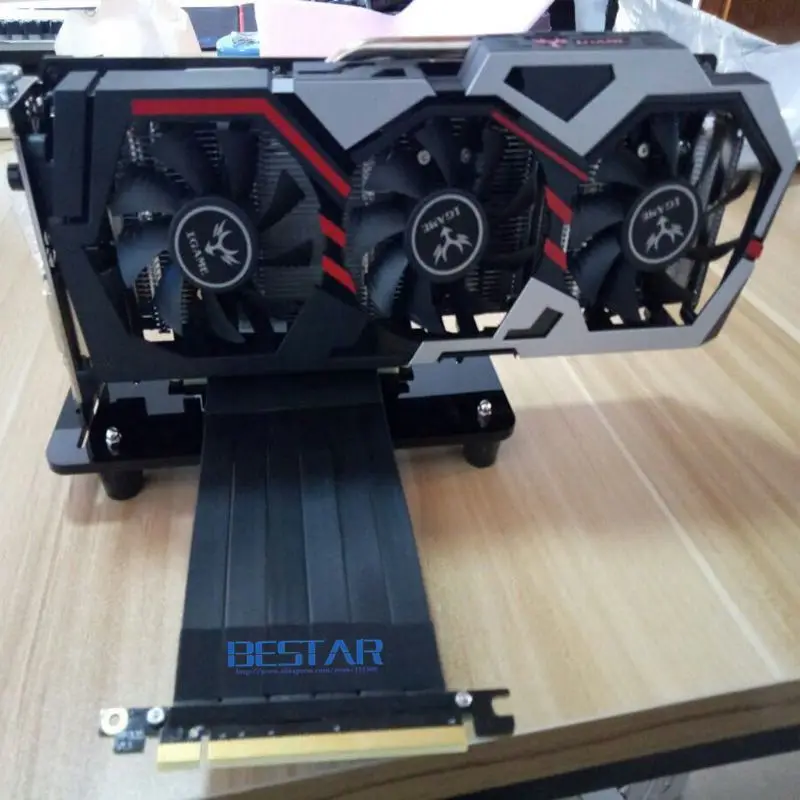 그래픽 카드 스탠드, diy atx 케이스 pci-e pcie x1 x4 x16 라이저 케이블 r l 버전 용 내장형 킥 스탠드 장착 브래킷