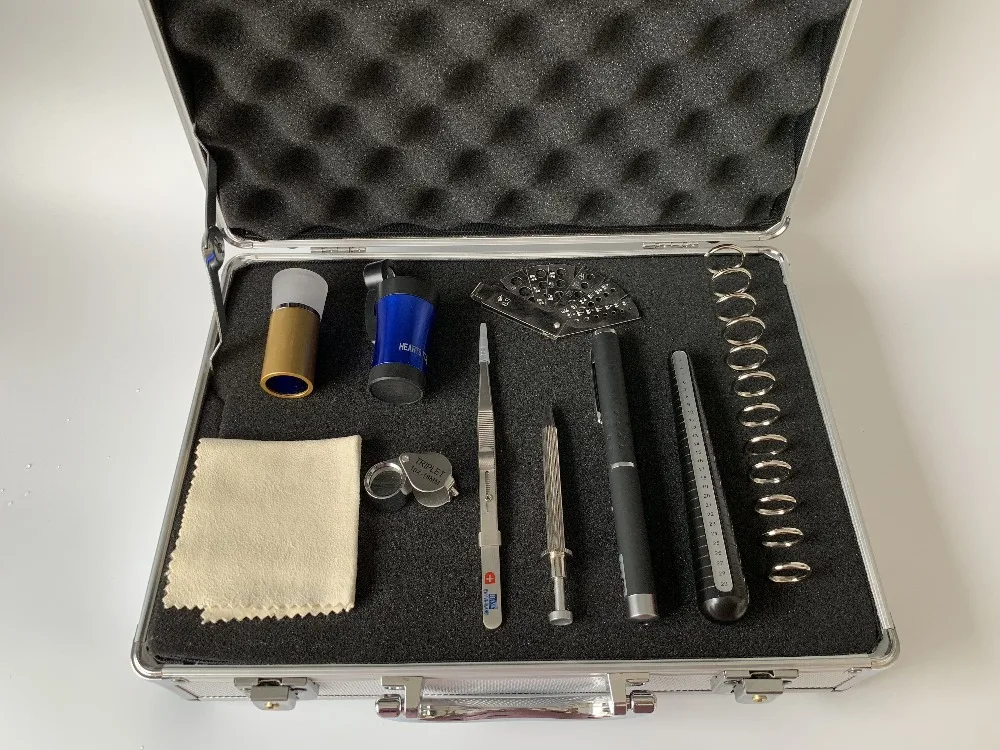 New! Professional Diamond Tester Tool Set in Box, with Clarity, Size, Color, Cutting Testing, Jewelry Making Tool Set