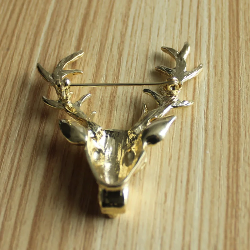 6 Colors OF Exclusive Design vintage Santa Elk Brooch Anima Shape Natural Love Women Jewelry Wholesale Free Shipping