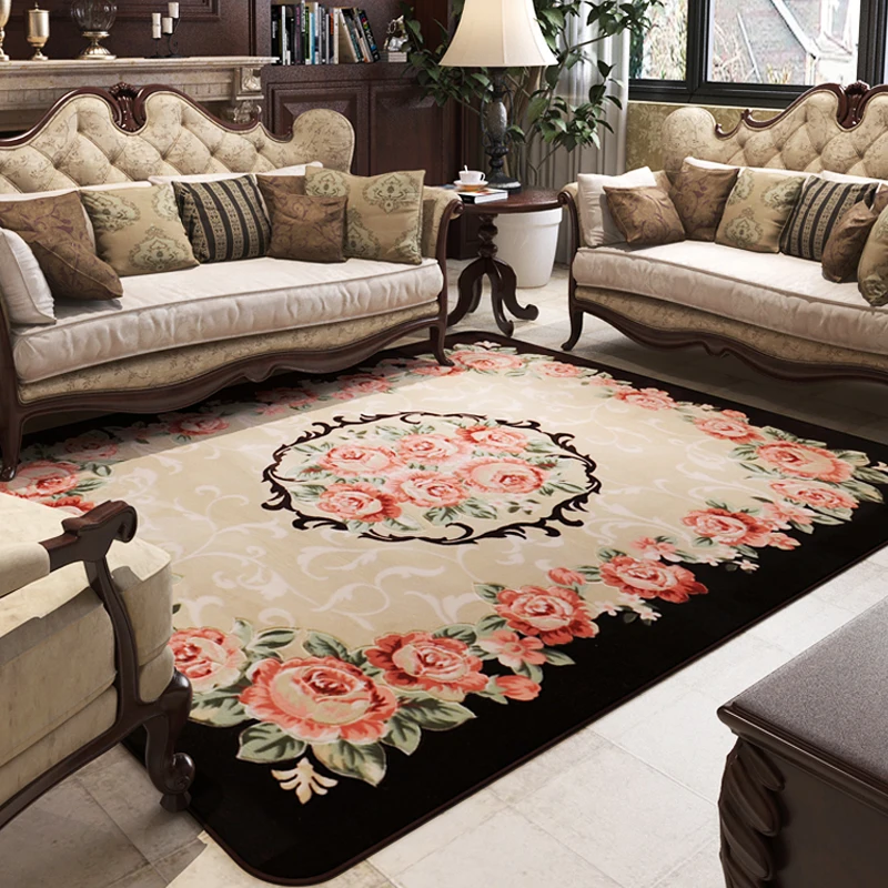 Modern Brief Rose Carpet, Coffee Table, Rectangle Sofa Rug, Living Room, Bed Room, Big Mat, Fashion