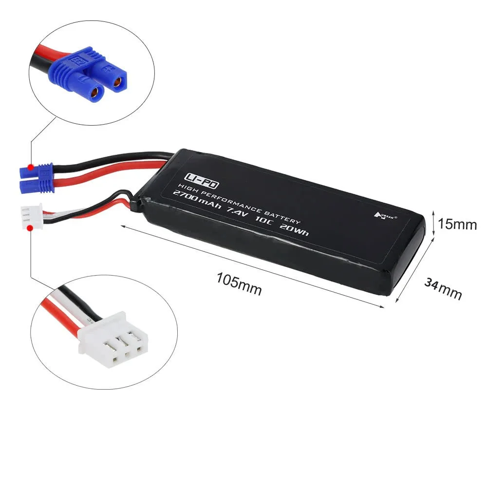 Hubsan H501C H501S X4 7.4V 2700mAh lipo battery battery With B3 Charger For RC Quadcopter Drone H501S Accessories Parts