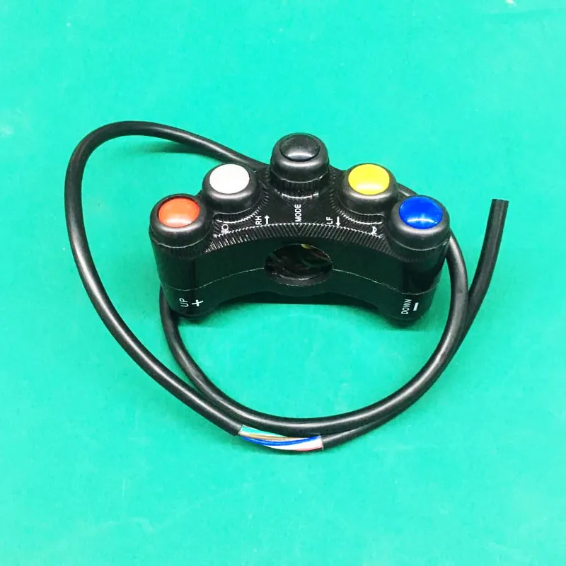 

Motorcycle Switches 7/8" 22mm Handlebar Mount Headlight Turn Signal Fog Lights Horn ON OFF Start Kill Switch 12V Aluminum