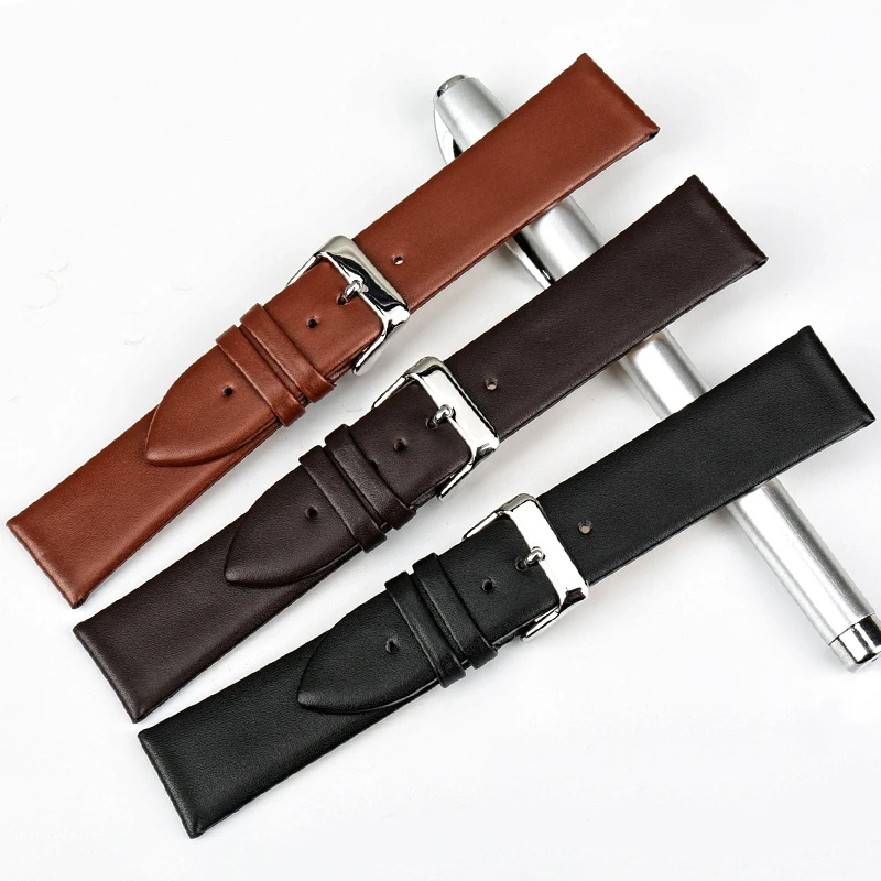 MAIKES Genuine Leather Watch Bracelet Watch Accessories Watch Strap Black Watchband For MIDO DW CK TIMEX TISSOT CASIO Watch Band