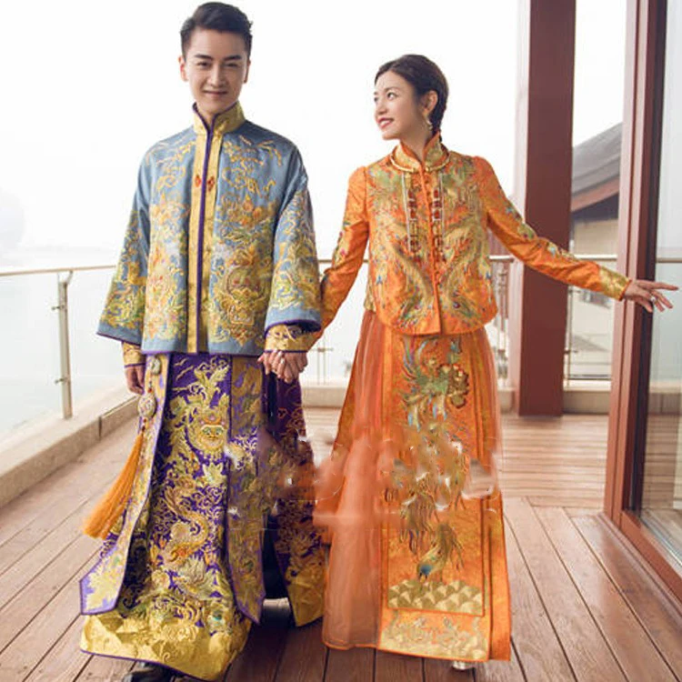 Chen Xiao Chen Yanxi High Quality Purple Groom Embroidery Hanfu Republican Period Wedding Costume Stage Performance or TV Play