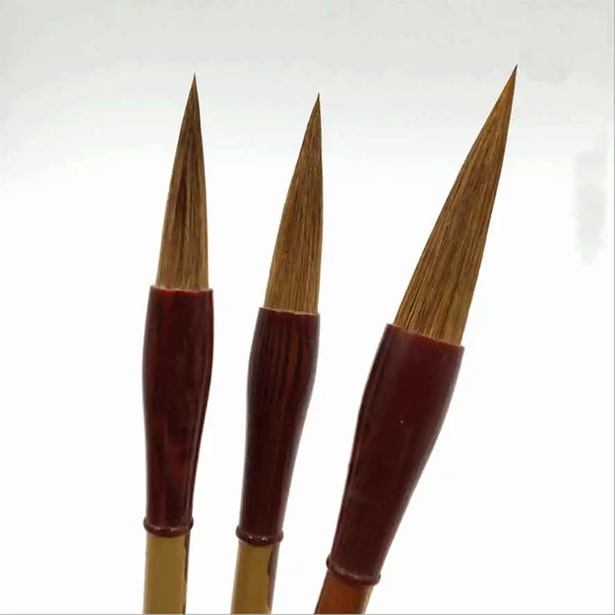 3 pieces/pack Chinese Calligraphy Brushes Pen Weasel Hair Paint Brush for Painting