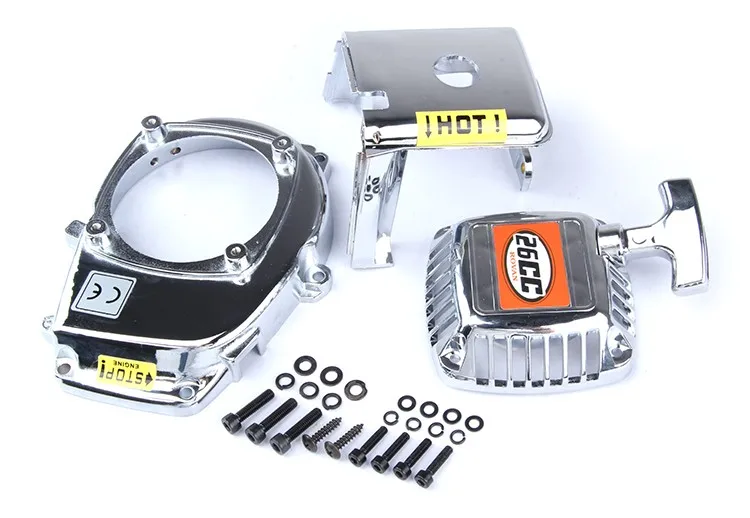 Chrome engine kit(pull starter+cylinder cover+side cover) for 1/5 scale HPI Rovan Baja 5b of 23cc,26cc, 29cc,30.5cc engine