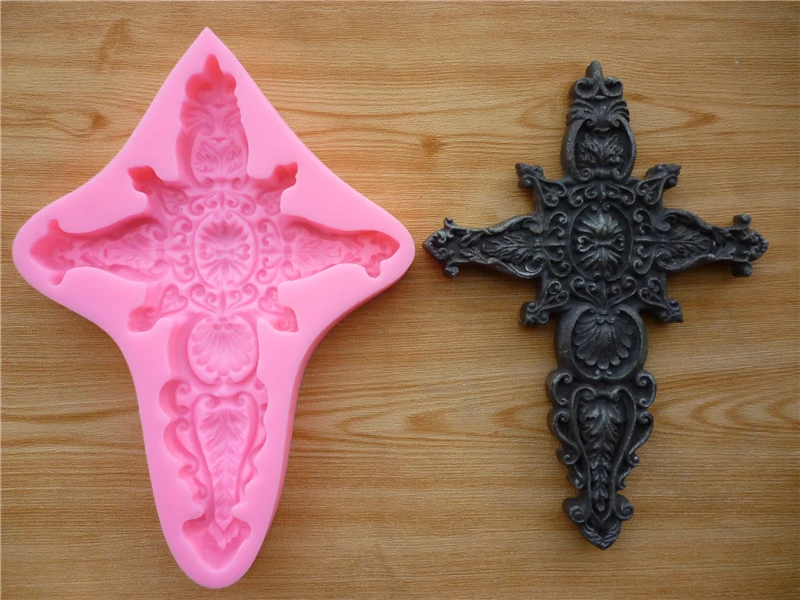 Roman pattern cross silicone mold handmade DIY flipped aromatherapy candle resin gypsum concrete crystal drop glue mold