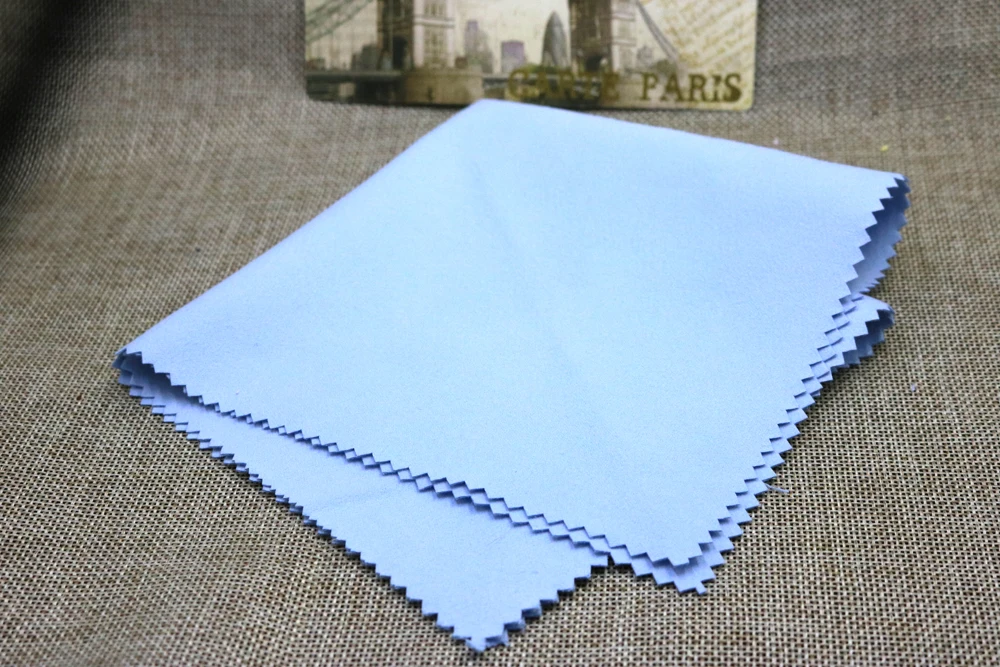 Wholesale Flannelette Silver Cleaning Cloth Silver Fluorescent Green Color Polishing Cloth 30x30 cm 10 Pcs/lot