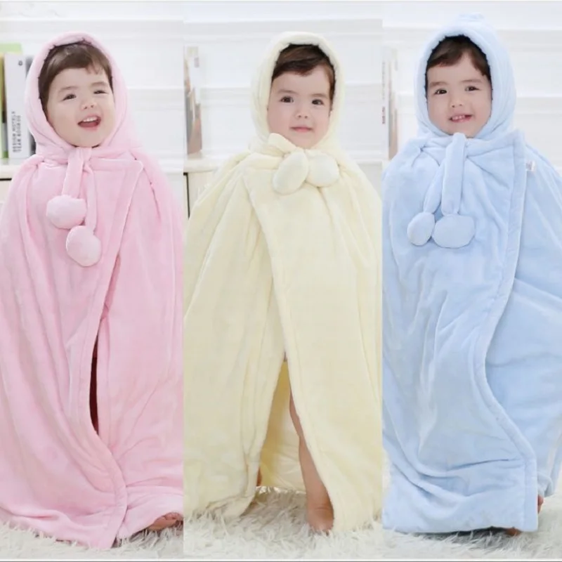 

Velvet Fleece Baby Cloak Thick Boy Smocks Newborn Bathrobe Girls Clothes Infant Coats Hooded Blankets Bebe Bath Towel Bear Soft