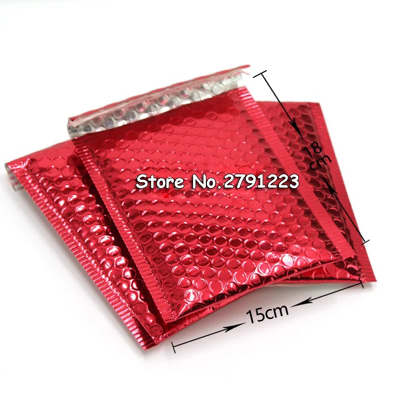 50pcs/lot 15x18cm Red Poly bubble Mailer envelopes Aluminum foil bubble envelope bag 50pcs/lot