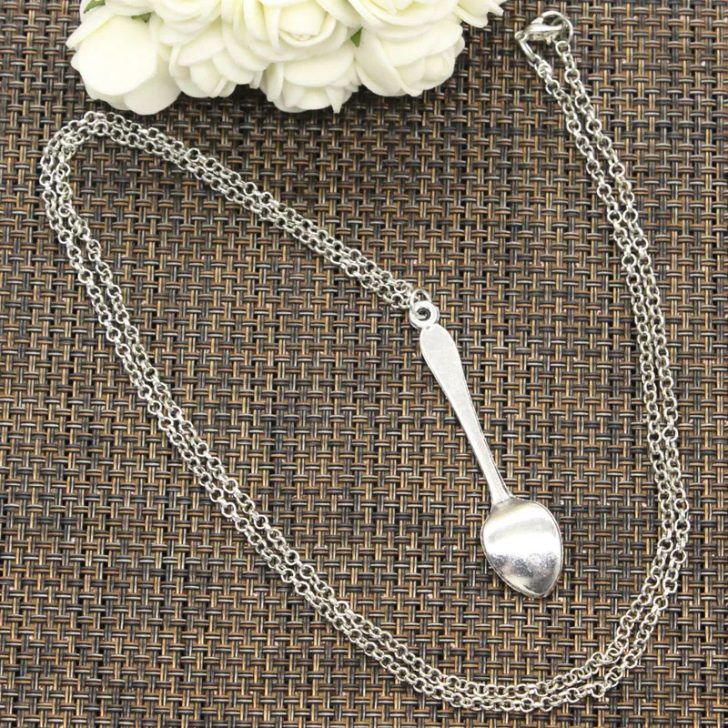 New Fashion Tibetan Silver Color Pendant Spoon Choker Charm Short Long DIY Necklace Factory Price Handmade Jewelry