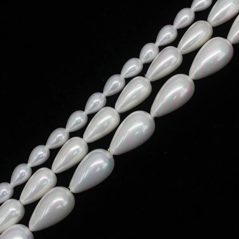 Wholesale Beautiful White Shell Pearl Water-Drop Loose Beads 15\