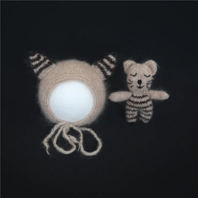 Набор игрушек с капюшоном для новорожденного кролика для фотосессии, реквизит для новорожденных, плюшевый кролик, шапка для маленьких девочек, реквизит для фотосессии