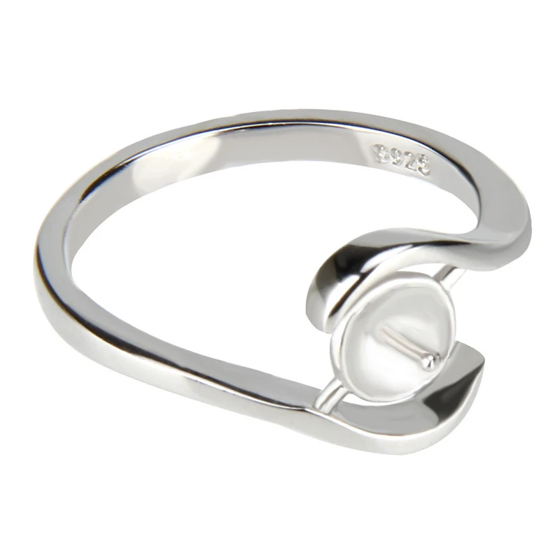 CLUCI 925 Sterling Silver Symmetrical Design Pearl Ring for Women Party Jewelry Simple Fashion Rings Jewelry For Women SR1029SB