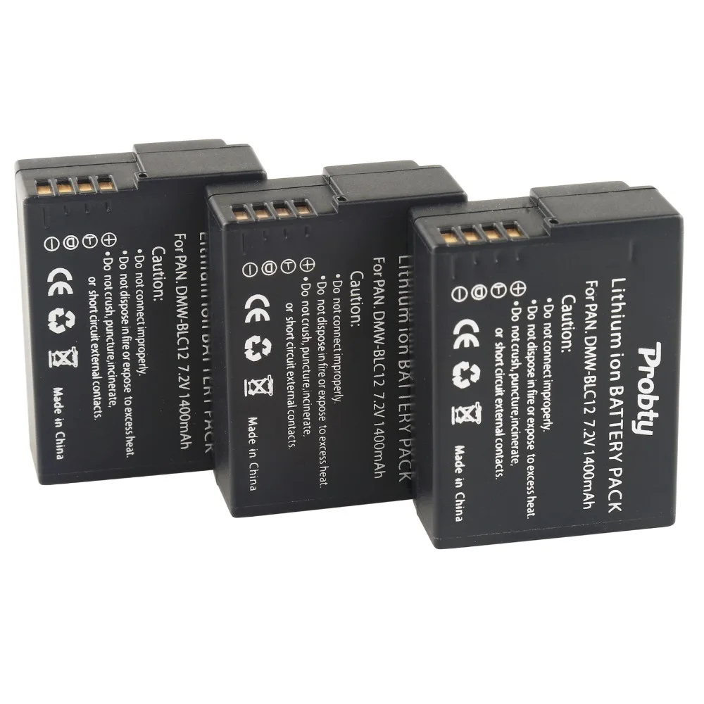 

Probty 3pcs DMW-BLC12 DMW BLC12PP BLC12E BP-DC12 Battery for Panasonic DMC GH2 G6 G5 V-LUX4 FZ1000 FZ200 FZ300 DMC-GH2EB