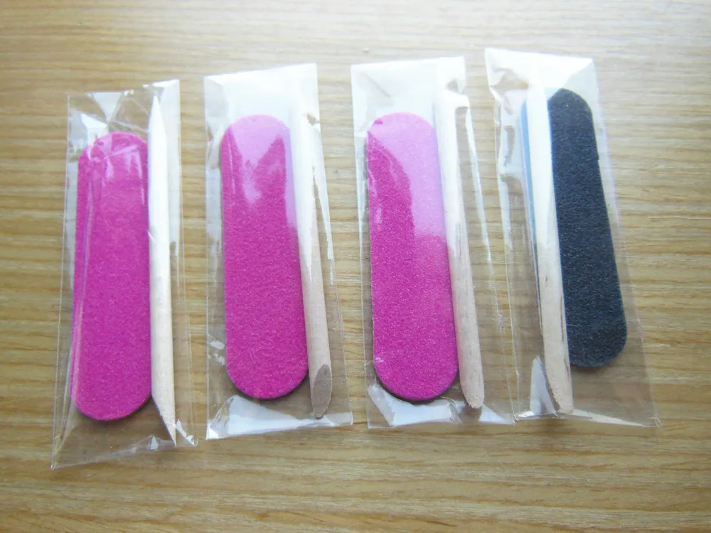 Mini juego de manicura desechable, kit de pedicura, herramienta de manicura de hotel, lima de uñas de madera, palo de madera para cutículas, 10 Uds.